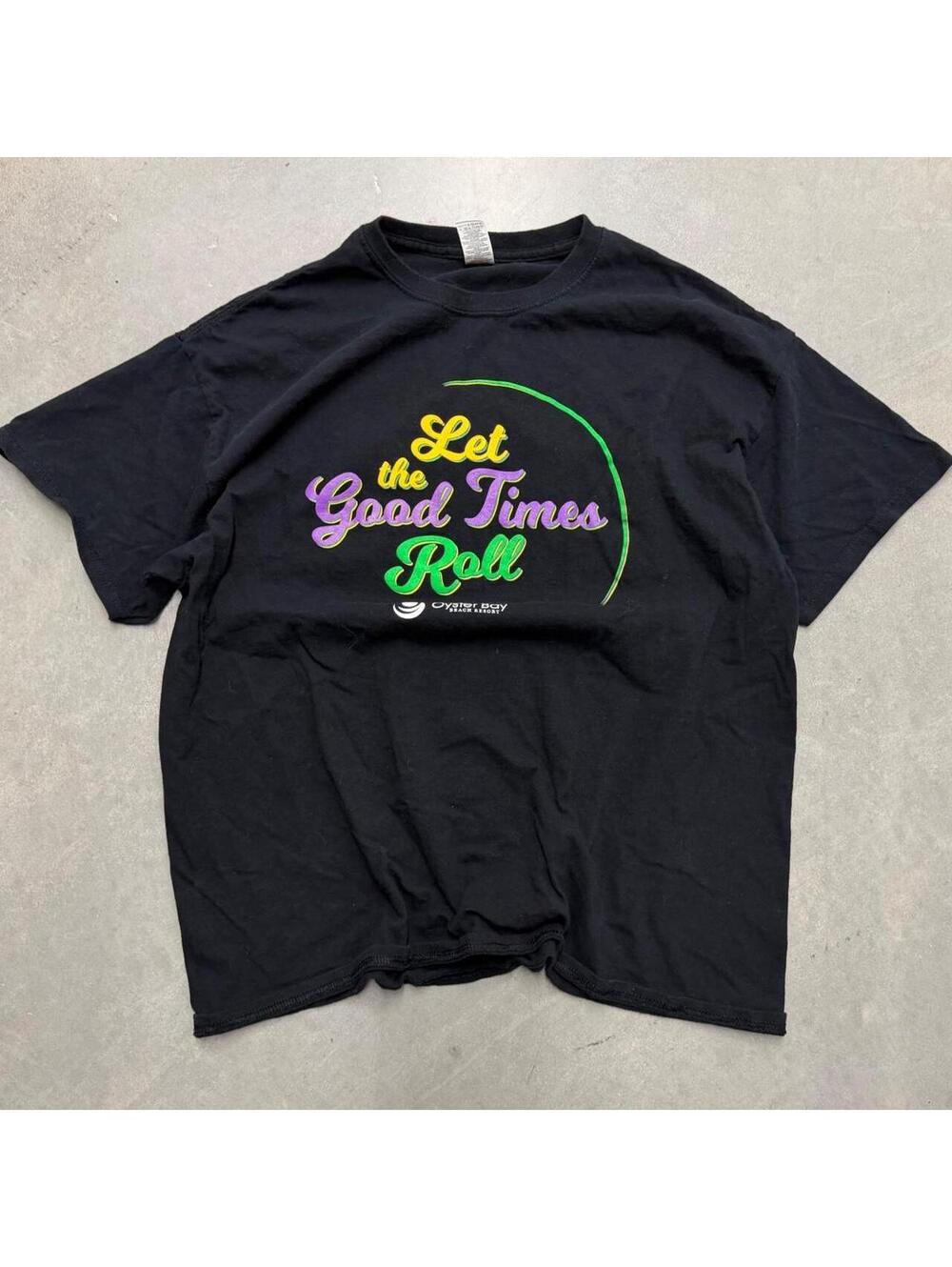 St Maarten Let The Good Times Roll T Shirt XL Black Mardi Gras Beach Resort